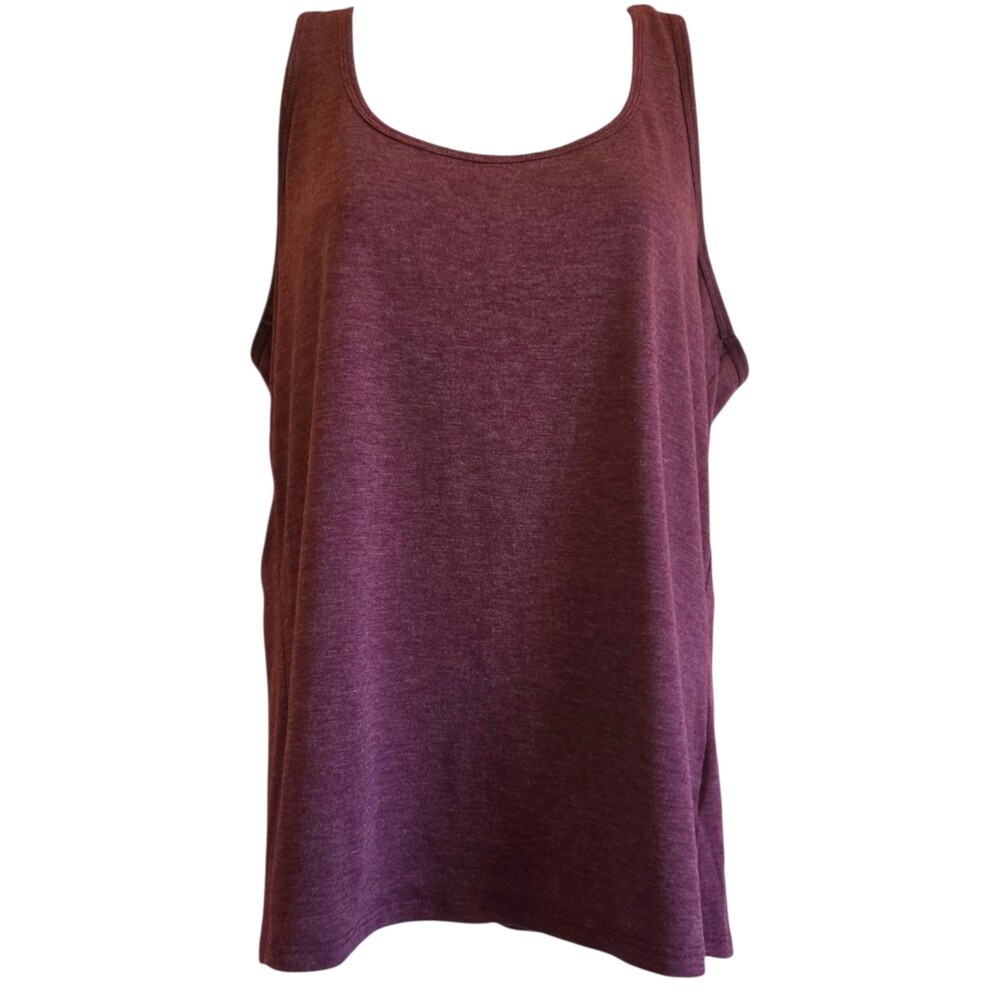 Marika Medium Burgundy Racerback Tank Top Women's Activewear Stretchy